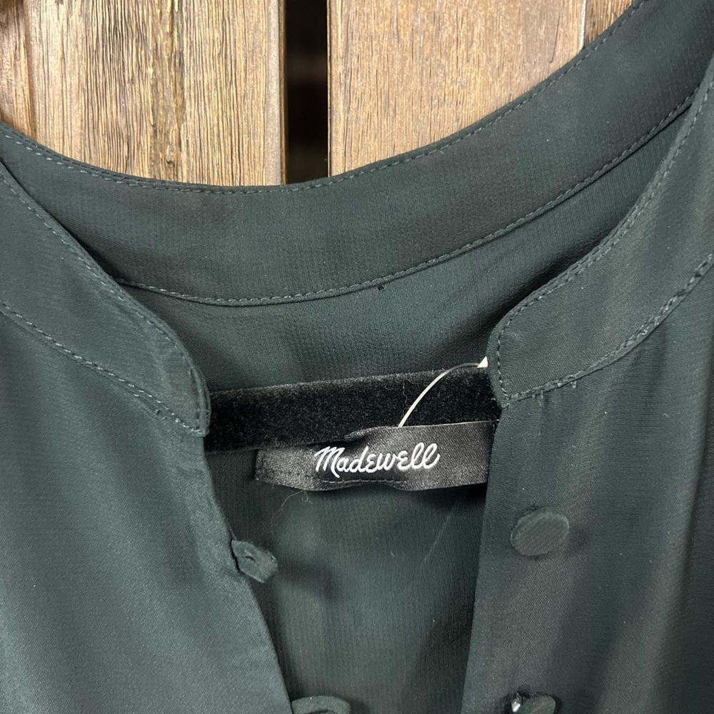 Madewell Tie-Waist Midi Dress in Clip Dot True Black Size Small - Picture 7 of 9